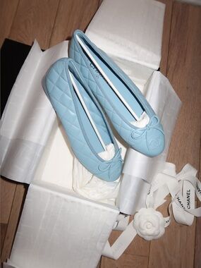 Chanel Blue Quilted Ballerina | Size 38C